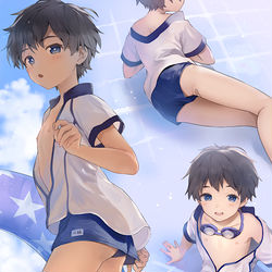 水着のサイズがちょっと合ってない成長期ショタ / July 17th, 2022