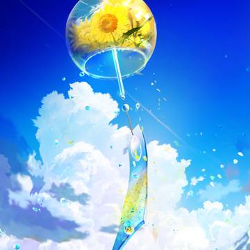 scenery, wind chime, sunflower / 涼音‑ 風鈴が告げる夏風　カレンダー有