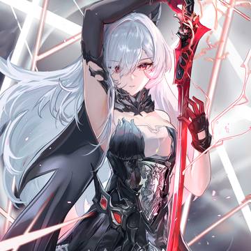 girl, bewitching thighs, white hair / ベレニケ