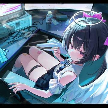 girl, thighs, twin ponytails / Needy Angel