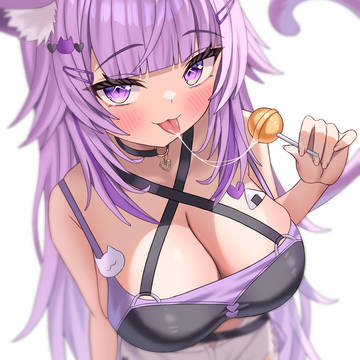 Nekomata Okayu, Nekomata Okayu fanart, Hololive / 舌出しおかゆん