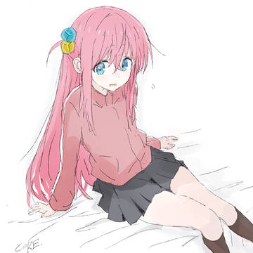 Bocchi the Rock!, young girl, pink hair / ぼっちちゃん
