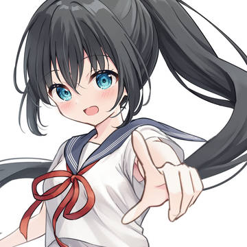 sailor uniform, original, high school girl / ロングポニテ