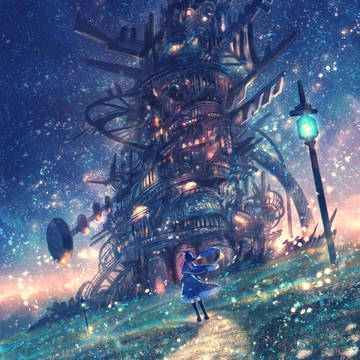 original, girl, scenery / 星望の塔