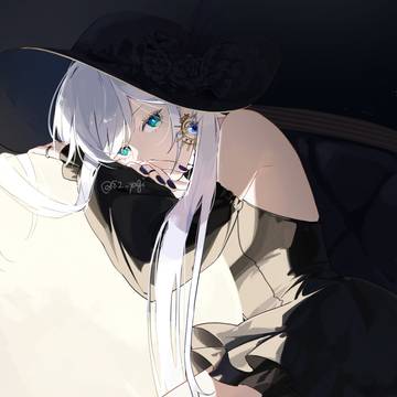original, creation, white hair / お月様
