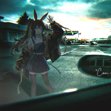 girl, doodle, scenery / CAN U GV ME A RIDE?