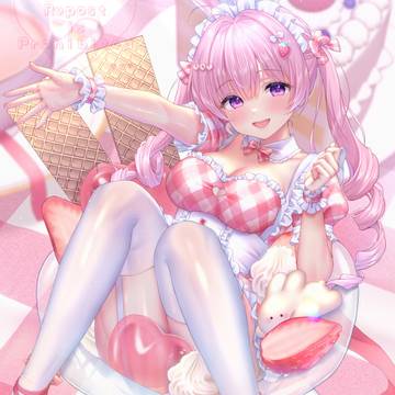 original, girl, twin ponytails / 召し上がれ🍓💕