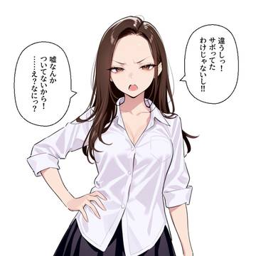 notification, uniform, gyaru / 生存報告