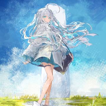 original, silver hair, sky / 基軸