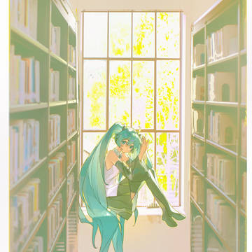 hatsune miku, girl, young girl / Day 9 也许在某个安静的角落
