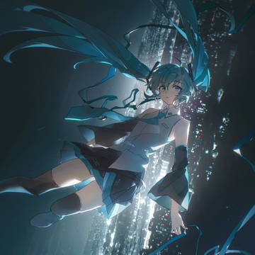 hatsune miku, girl, young girl / Day 10   Skyfall