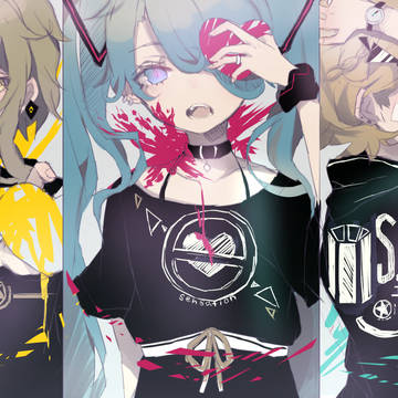 VOCALOID, hatsune miku, kagamine rin / PaⅢ.SENSATION