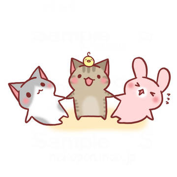cat, rabbit, Original 250+ bookmarks / 組体操