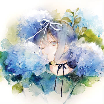 hydrangea, girl, flowers and girls / 💠