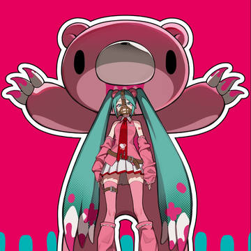 gloomybear, hatsune miku, VOCALOID / GLOOMY meets 初音ミク