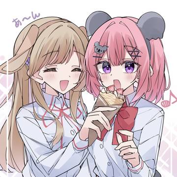 uniform, yuri, tied around the waist / あ〜ん♡(あじれな)