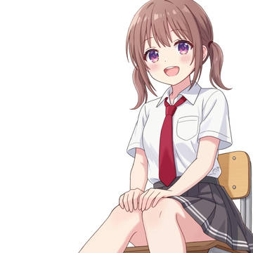 high school girl, uniform, illustration / ローツインテな子