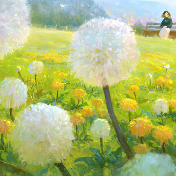original, girl, scenery / たんぽぽ