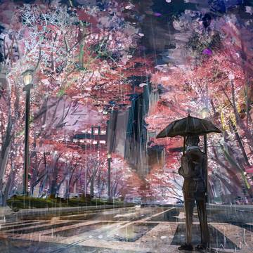 original, scenery, background / 春の雨