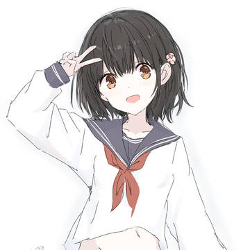 original, original character, girl / 制服rkgk黒髪ショート少女