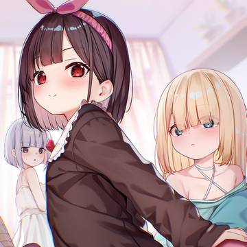 loli, yuri, off-shoulder / 可愛いお部屋