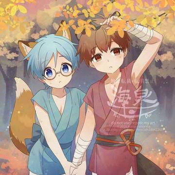 Skeb, commission, young boy / 【Skeb】山の妖怪たち