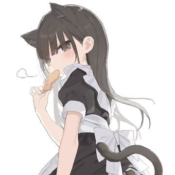 girl, maid uniform, cat ears / ﾆｬｰﾝ