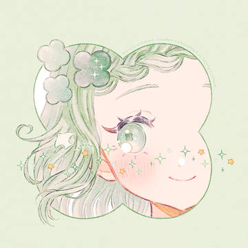 original, girl, Clover / Lucky frame